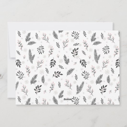 Silver Script Merry kerst Elegant 2 foto Feestdagenkaart (Achterkant)