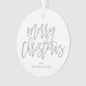 Silver Script Merry Kerstserie Foto Ornament (voorkant)