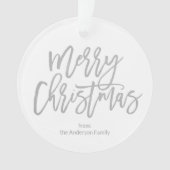 Silver Script Merry Kerstserie Foto Ornament (voorkant)