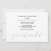 Silver Script Photo Collage | afstudeerfeest Kaart (Achterkant)