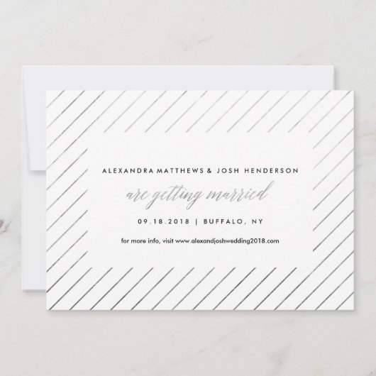 Silver Script Photo Save the Date in Faux Foil (Achterkant)