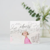 Silver Script Prettige feestdagen Persoonlijke fot Briefkaart (Staand voorkant)