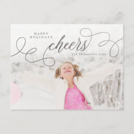 Silver Script Prettige feestdagen Persoonlijke fot Briefkaart
