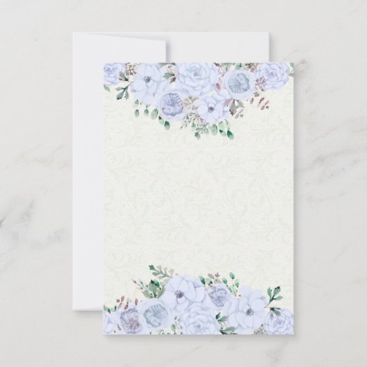 Silver Script Waterverf Floral Baby shower Uitnodi Kaart (Achterkant)