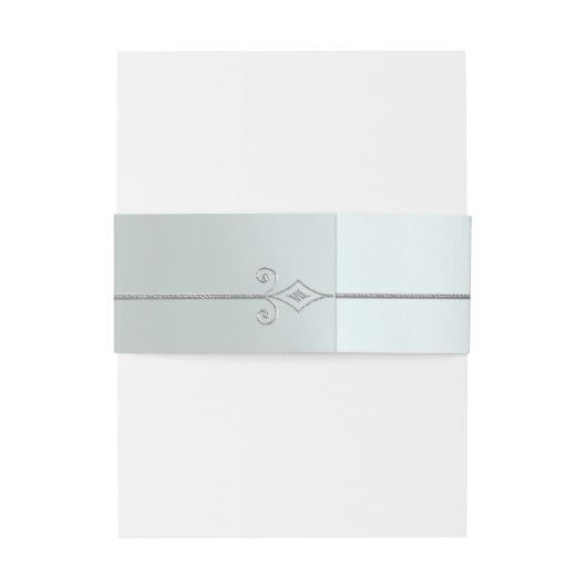 Silver Scroll Design on Silver Uitnodigingen Wikkel (Achterkant Voorbeeld)