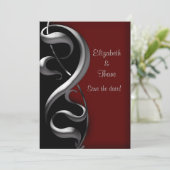 Silver Scroll Modern Gothic Wedding Save The Date (Staand voorkant)