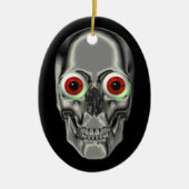 Silver Scull Red Eyeball Fantasy Ornament (Voorkant)