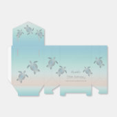 Silver Sea Turtles Custom Birthday Thank You Bedankdoosjes (Uitgevouwen)