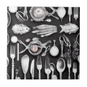 Silver Seafood Tegeltje (Voorkant)