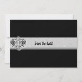 Silver Seal Ribbon Gothic Save The Date (Voorkant)