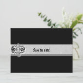 Silver Seal Ribbon Gothic Save The Date (Staand voorkant)