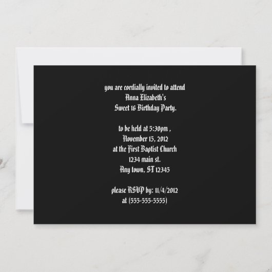 Silver Seal Ribbon Gothic Save The Date (Achterkant)