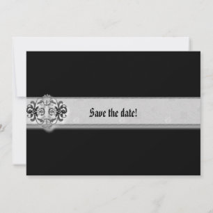 Silver Seal Ribbon Gothic Save The Date