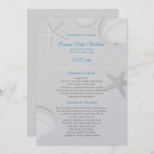 Silver Seashells Receptie Details Huwelijk Kaart (Voorkant / Achterkant)