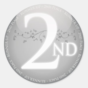Silver Second Place (2e) Award Ronde Sticker