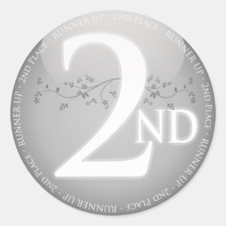 Silver Second Place (2e) Award Ronde Sticker