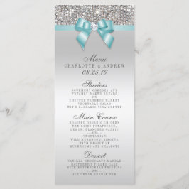 Silver Sequin Blauwgroen Bow Wedding Collectie Men Menu