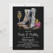 Silver Sequin Boots and Bubbly Bridal Shower Kaart (Voorkant)