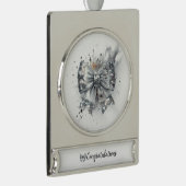 Silver Sequin Bow Radiant gefeliciteerd Verzilverd Banner Ornament (Rechts)