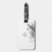 Silver Sequin Bow Silver Glitter Bagagelabel (Achterkant verticaal)