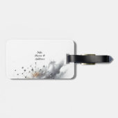 Silver Sequin Bow Silver Glitter Bagagelabel (Achterkant horizontaal)