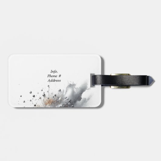 Silver Sequin Bow Silver Glitter Bagagelabel (Achterkant horizontaal)