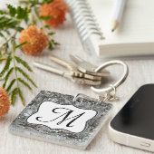 Silver Sequin Dazzle Glitz Glam Disco Sleutelhange Sleutelhanger (Voorkant Rechts)