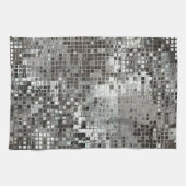 Silver Sequin Dazzle Glitz Glam Kitchen Dish Towel Theedoek (Horizontaal)