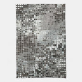 Silver Sequin Dazzle Glitz Glam Kitchen Dish Towel Theedoek (Verticaal)