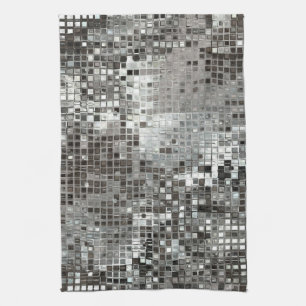 Silver Sequin Dazzle Glitz Glam Kitchen Dish Towel Theedoek