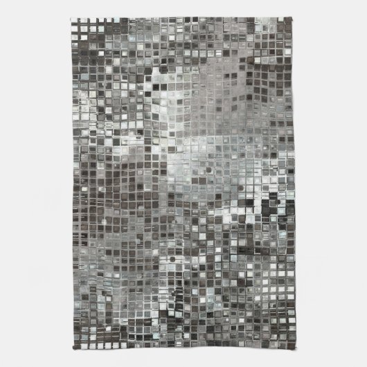 Silver Sequin Dazzle Glitz Glam Kitchen Dish Towel Theedoek (Verticaal)