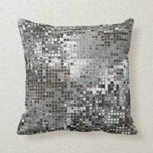 Silver Sequin Dazzle Glitz Glam Throw Couch Pillow Kussen