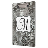 Silver Sequin Dazzle Monogram Initiaal Clip Board Klembord (Links)