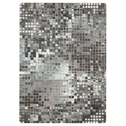 Silver Sequin Dazzle Monogram Initiaal Clip Board Klembord (Achterkant)