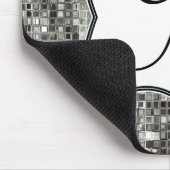 Silver Sequin Dazzle Monogram Initiaal Muismat (Hoek)