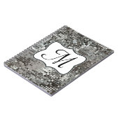 Silver Sequin Dazzle Monogram Initiaal Notitieboek (Linkerzijde)