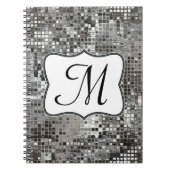 Silver Sequin Dazzle Monogram Initiaal Notitieboek (Voorkant)