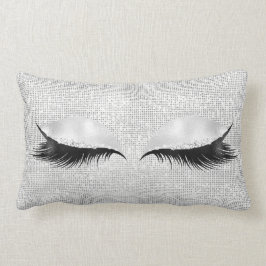 Silver Sequin Glitter Black Glam Makeup Lashes1 Kussen