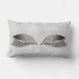 Silver Sequin Glitter Black Grey Makeup Lashes Kussen