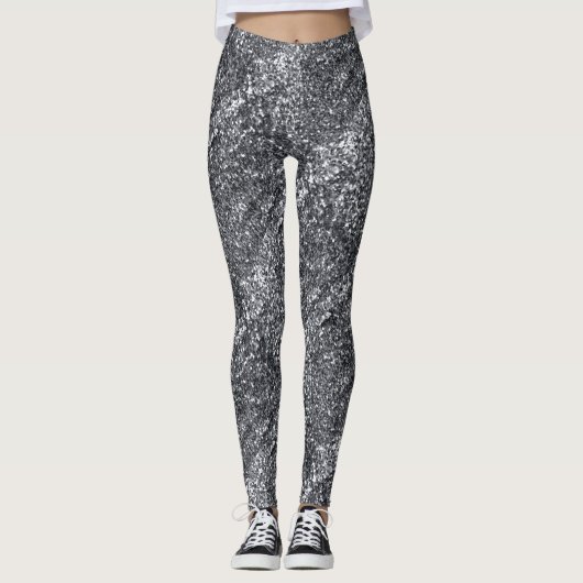 Silver Sequin Pattern Leggings (Voorkant)