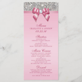 Silver Sequin Pink Bow Wedding Collectie Menu