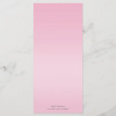 Silver Sequin Pink Bow Wedding Collectie Menu (Achterkant)
