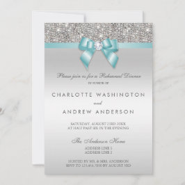 Silver Sequins Blauwgroen Bow Wedding Rehearsal Di Kaart