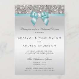 Silver Sequins Blauwgroen Bow Wedding Rehearsal Di Kaart