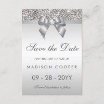 Silver Sequins Bling Bow sparen het Baby shower va
