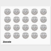 Silver Sequins Bow Dank u Stickers (Vel)