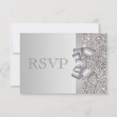 Silver Sequins, Bow & Diamond RSVP Wedding (Voorkant)