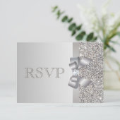 Silver Sequins, Bow & Diamond RSVP Wedding (Staand voorkant)