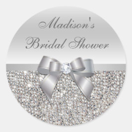 Silver Sequins Bow Vrijgezellenfeest Stickers
