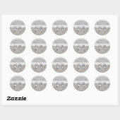 Silver Sequins Bow Wedding Favor Stickers (Vel)